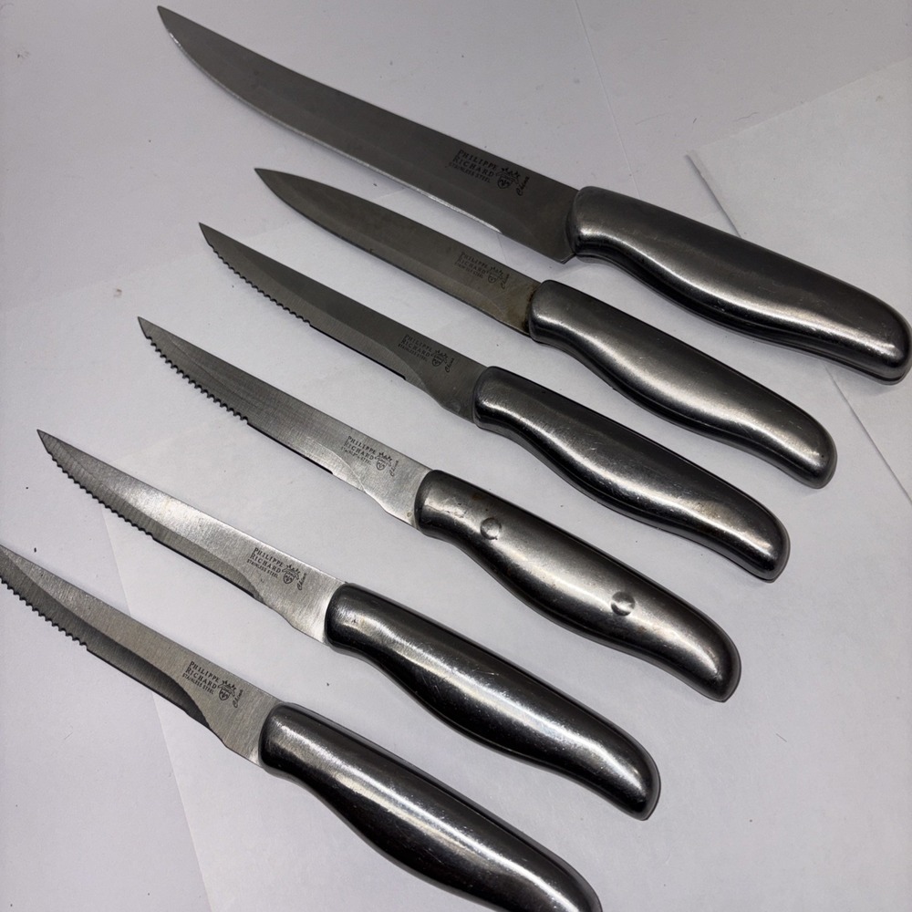 6 Pc Philippe Richard Stainless‎ Steel Kitchen Knives Set Pre-owned